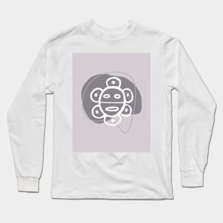 Taino Sun in Lilac Grey Long Sleeve T-Shirt